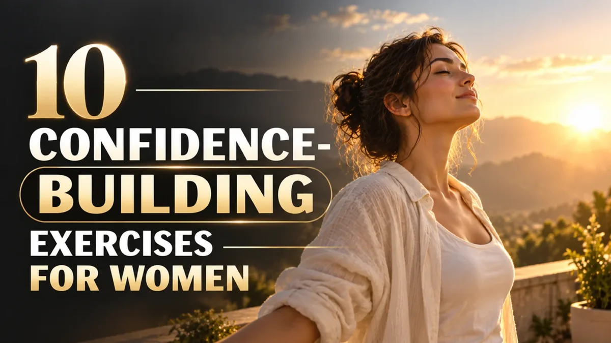 Woman with eyes closed and arms open, face tilted toward a golden sunrise over the hills