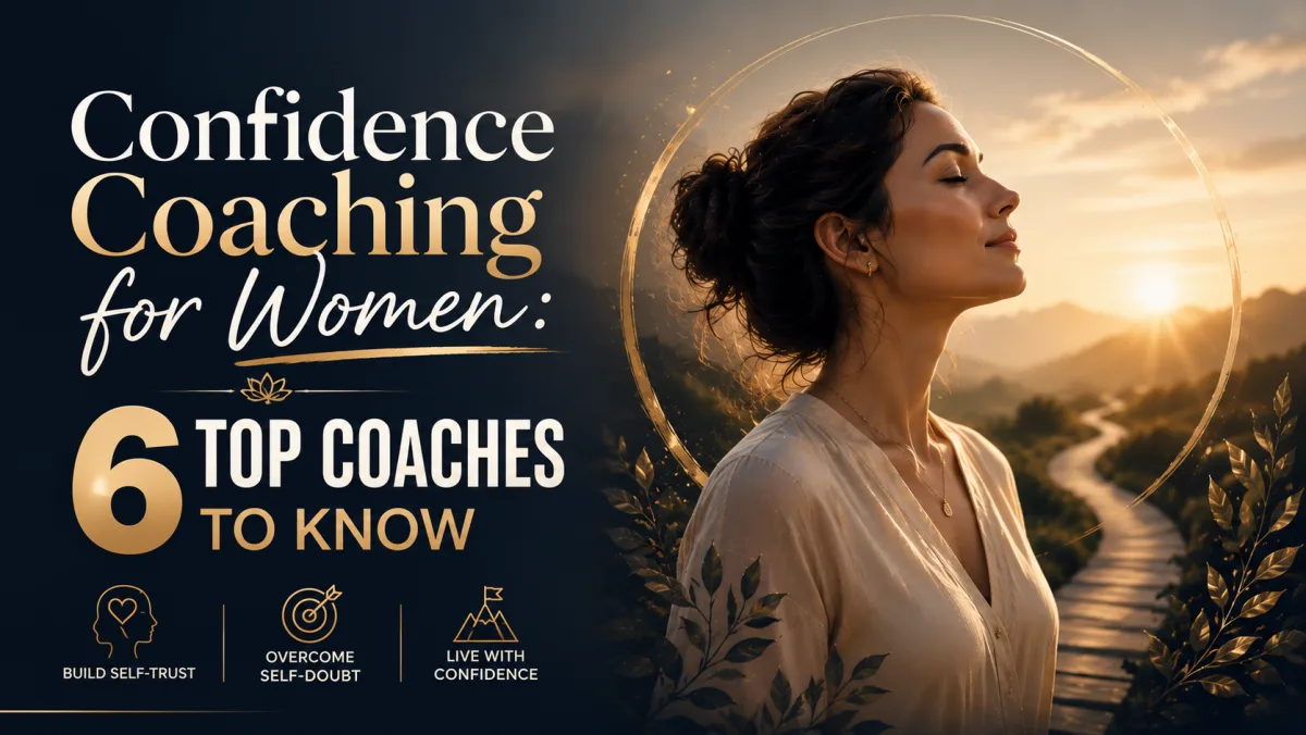 Woman in profile with her eyes closed and face lifted to a sunrise, ringed in gold above a winding path through the hills