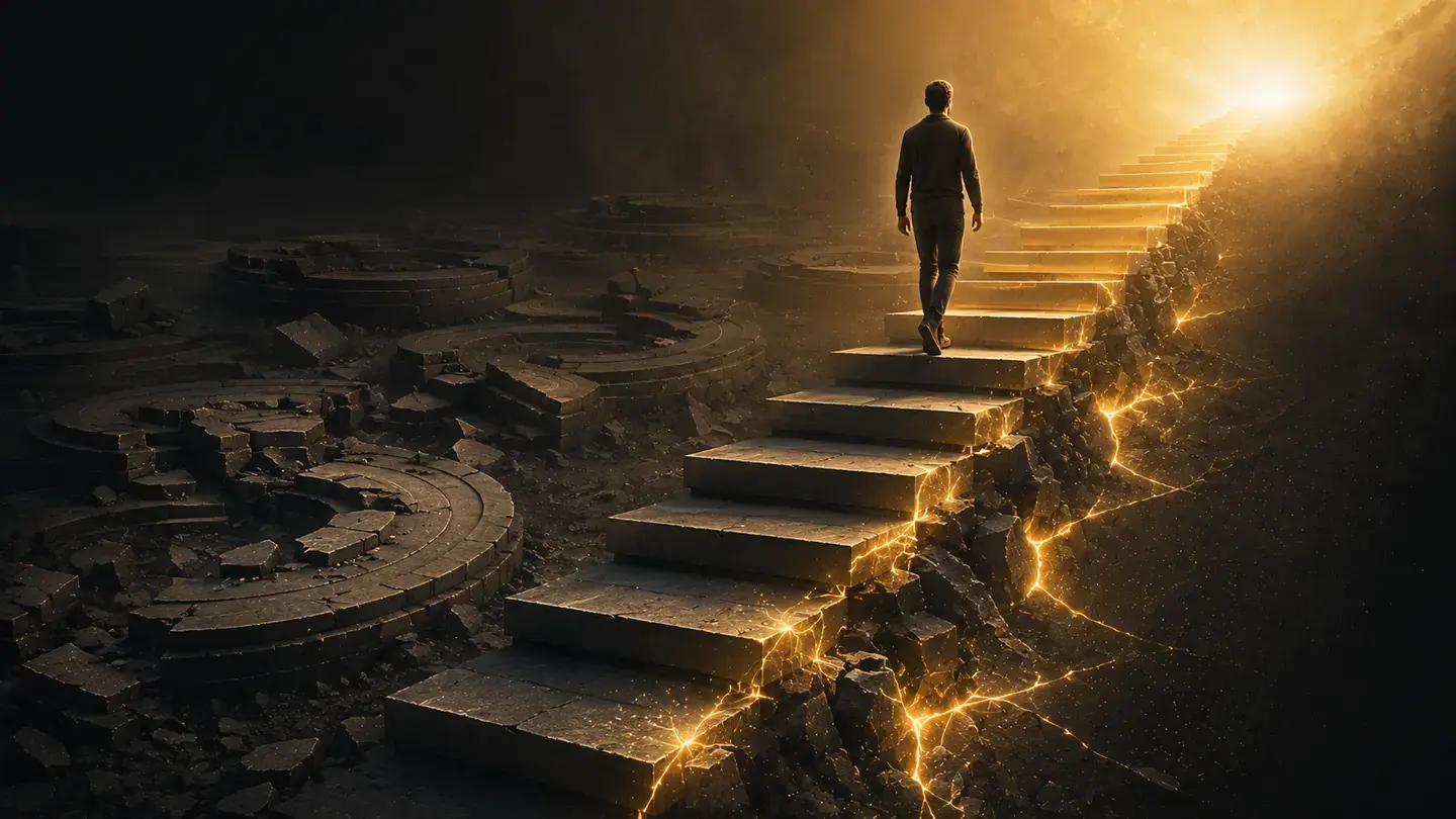 Building resilience after repeated failures by climbing out of the same pattern