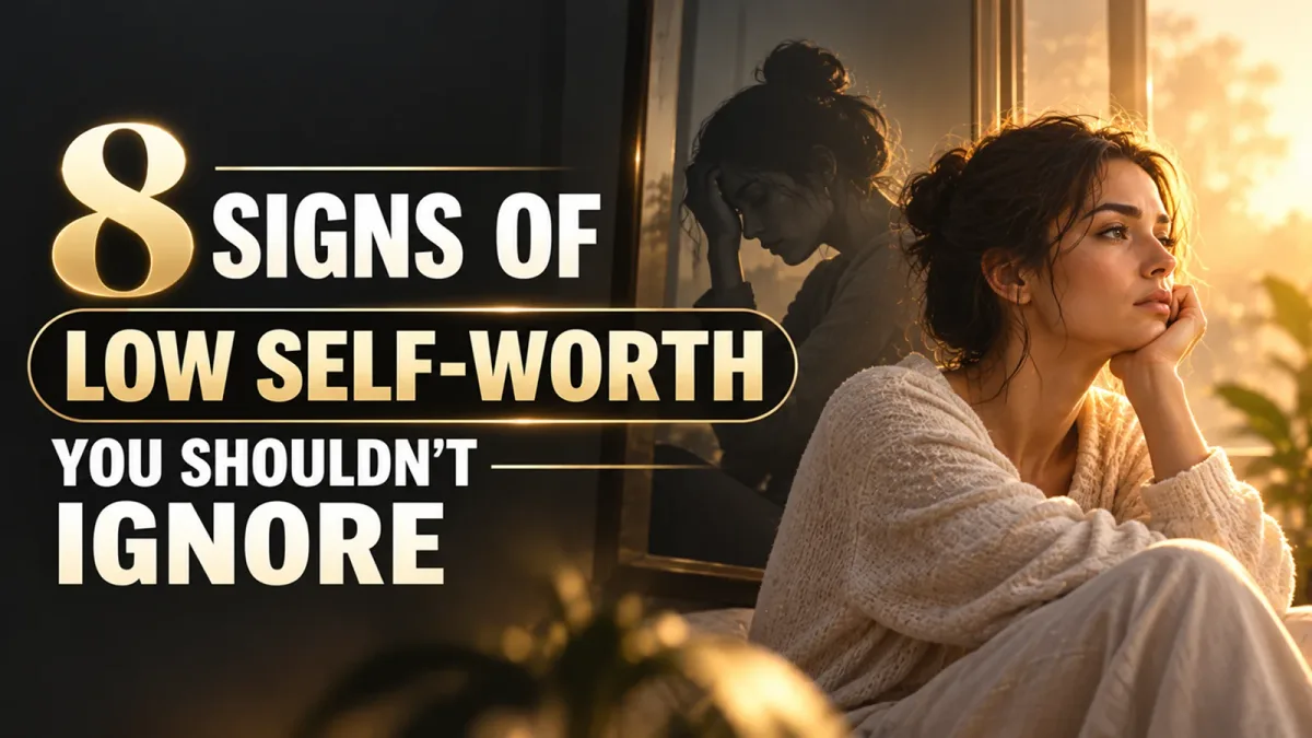 Woman in a cream sweater gazing out of a sunlit window, her reflection in the glass holding her head in her hand